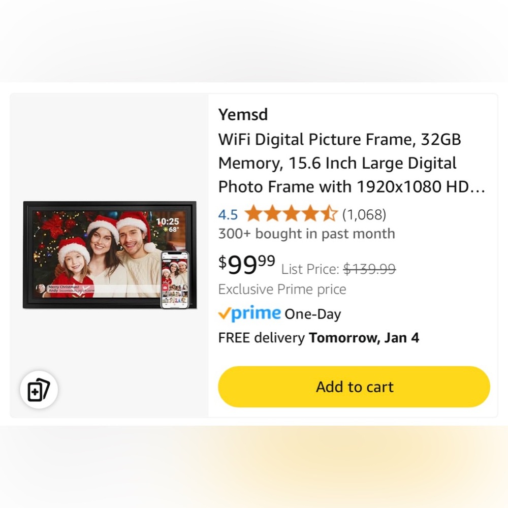 Brand new 15.1 digital WiFi picture frame